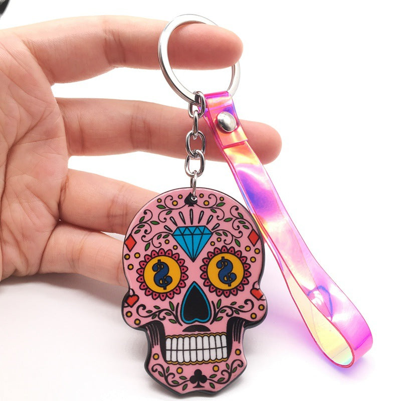 Wholesale Day of the Dead Skull Mexican Calavera Acrylic Keychain